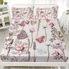 3D Bedding Set Flora Butterflies Birds Printed Fitted Sheets With 1/2 Pillowcases Custom Suitable for Both Boys and Girls Decor