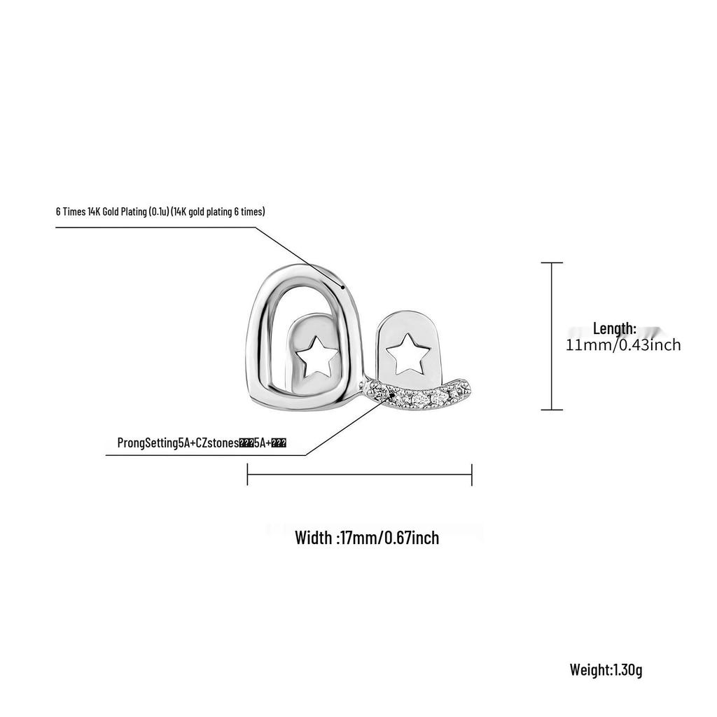 Europejsko-amerykańskie dwukolorowe grillz z pustymi przestrzeniami i podwójnym cyrkonem - Złote zęby wysadzane diamentami, styl hip-hopowy.