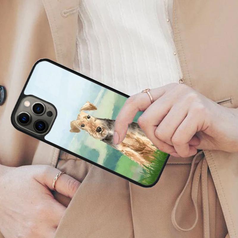 Airedale Terrier Hund Magnetische Handyhülle Für APPLE iPhone 17 Air 16 14 13 12 Pro Max 15 Plus Kabelloses Laden Mit MagSafe Abdeckung