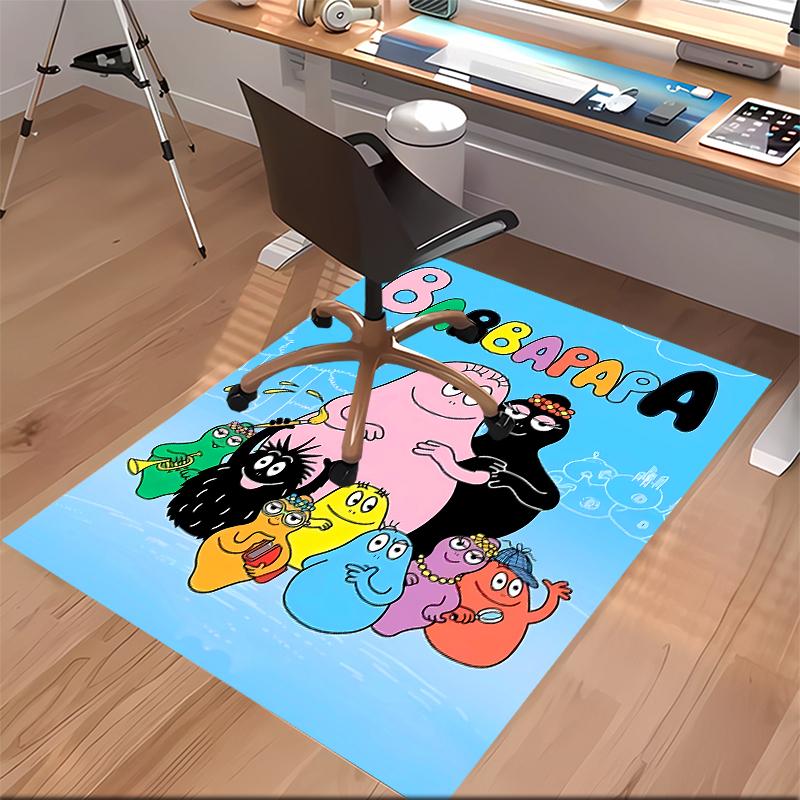 1pc Barbapapa1 Print Area Rug - Soft, Washable Non-Slip Indoor Mat for Office Chairs, Living Room, Home Office Decorative Rug