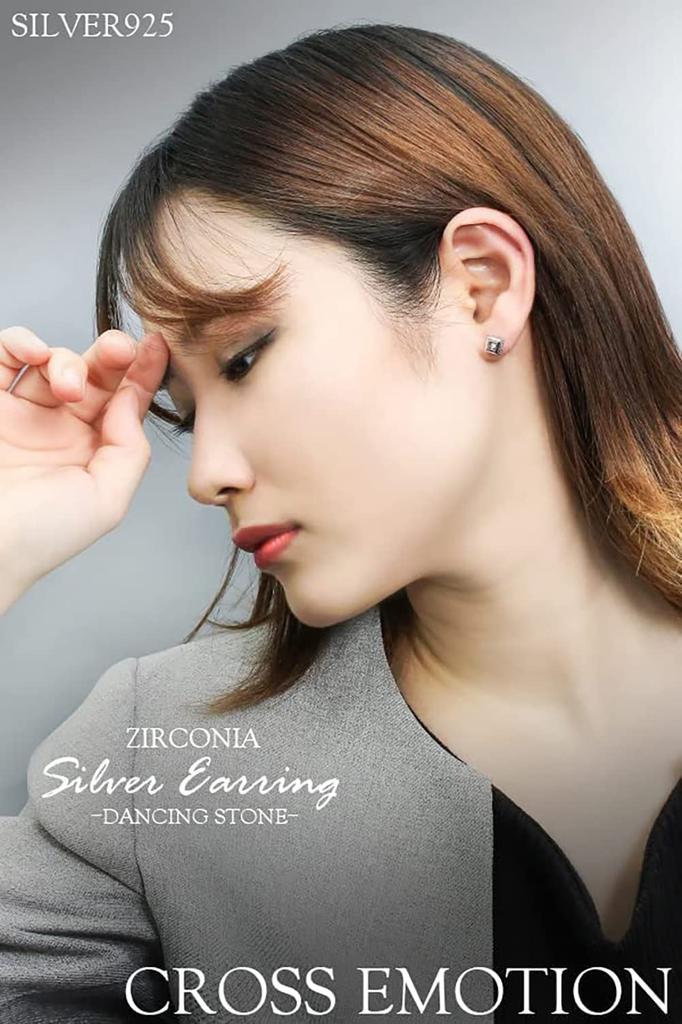 CROSS EMOTION [Special Edition] SpotLight-Dia Dancing Stone Sterling Silver 925 Earrings In Ruby Red (Single Earring) for Men and Women