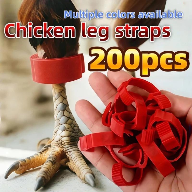 100 Pack Adjustable Poultry Leg Identification Rings Durable No Number Buckle for Chicken Duck Goose Home Farm Feeding Use