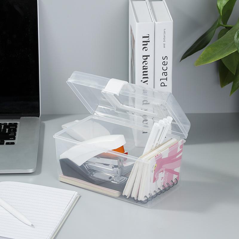 Household Transparent Storage Box Desktop Plastic Organizer Portable Storage Box Small Box Organizer Box Medicine Box Organizer Box