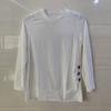 Women's Casual Solid Color Hollow-out Buttons Decorated Round Neck T-shirt Top