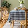 Linen Cotton Check Fringe Tablecloth Simple Rectangular Dining Table Cover