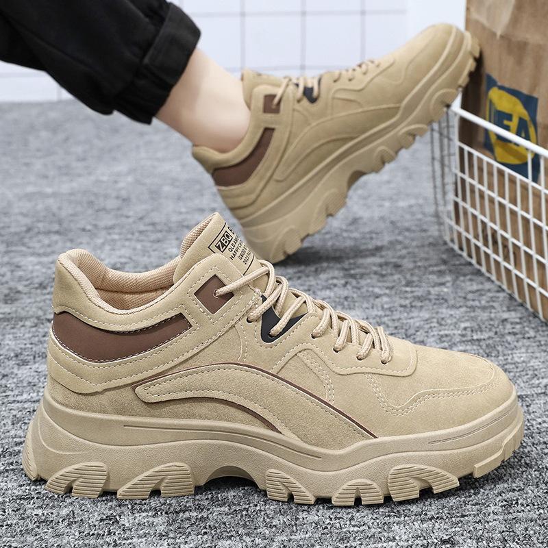 

Autumn men s shoes new breathable labor insurance shoes men s trend versatile thick-soled non-slip tooling shoes casual dad trendy shoes 39 хаки