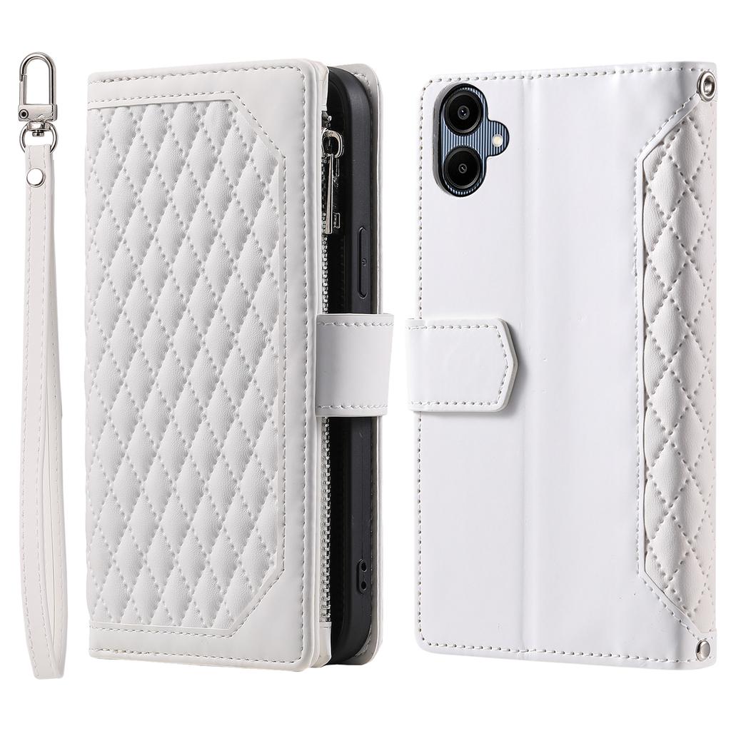 Style 005 For Samsung Galaxy A06 4G Wallet Case Rhombus Stitching Line PU Leather Phone Cover