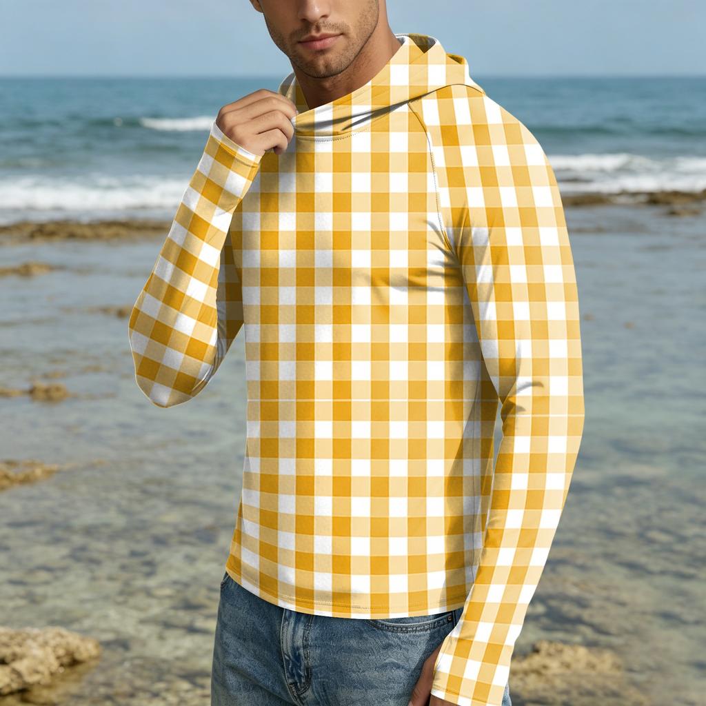 Herren UPF50+ Sonnenschutz-Kapuzenpullover Leichte Schnelltrocknende Langarm-Kapuzenjacke für Outdoor-Aktivitäten mit Atmungsaktivem Stoff und Bequemer Passform
