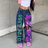 Women's High Waist Loose Fit Cargo Jeans Pants Streetwear Casual Wide Leg Denim