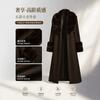 European and American retro woolen coat women's imitation fox hair lapel cuffs splicing light luxury temperament long coat