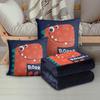 Custom Cartoon Plush Throw Pillow Blanket with Fleece Lining