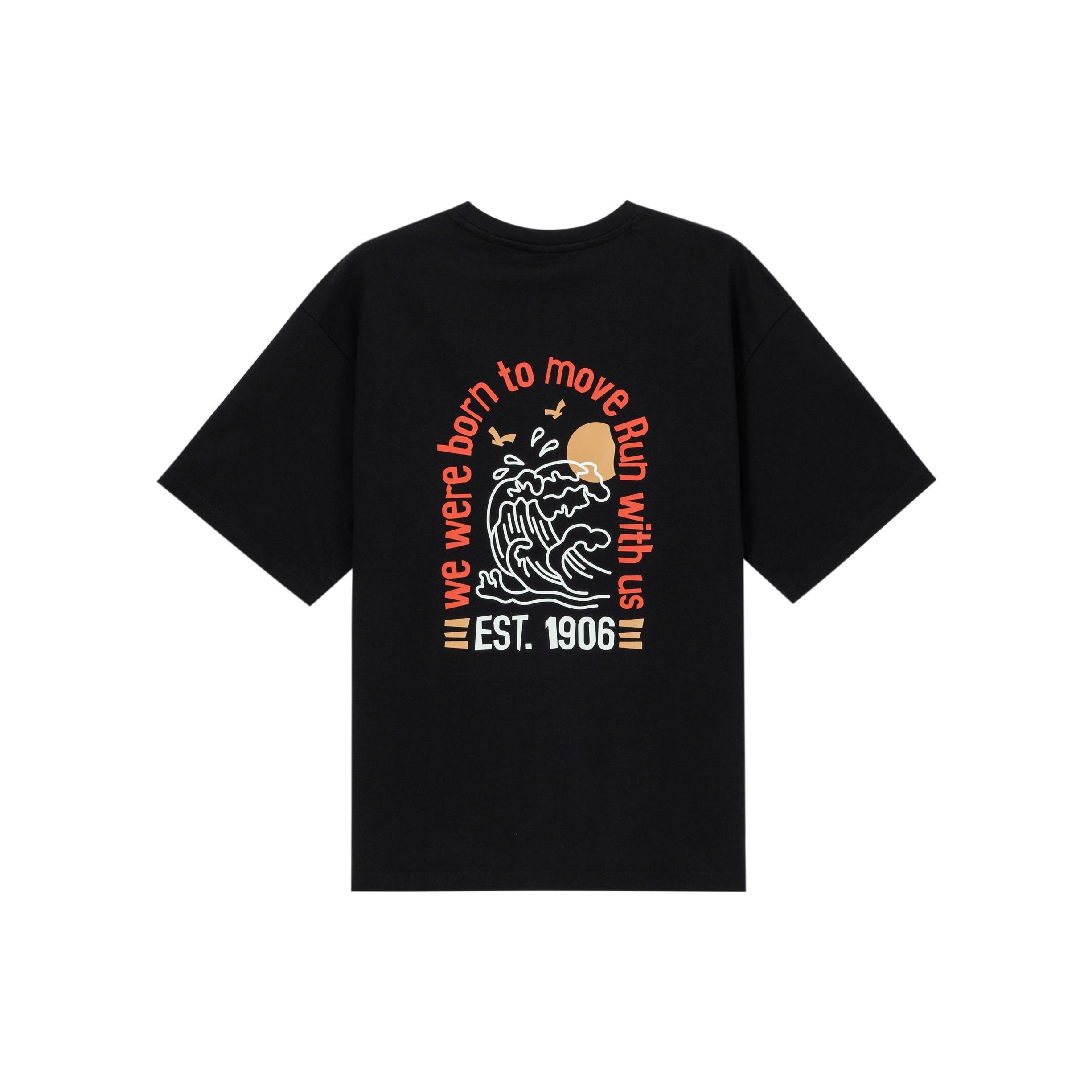New Balance Cartoon Logo T-shirt Asia Sizing Black Men s AMT32363-BK XL