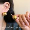 Fine Throwing Ball Stud Earrings with K Gold Plating, Exaggerated Fashion and High Sense for Women, Simple and Generous Glossy Round Ball Ear Jewelry.