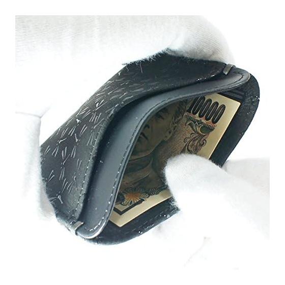 Inden-ya Inden Coin Purse Deer Leather Black X Black Lacquer Dragonfly Pattern 1208-01-008