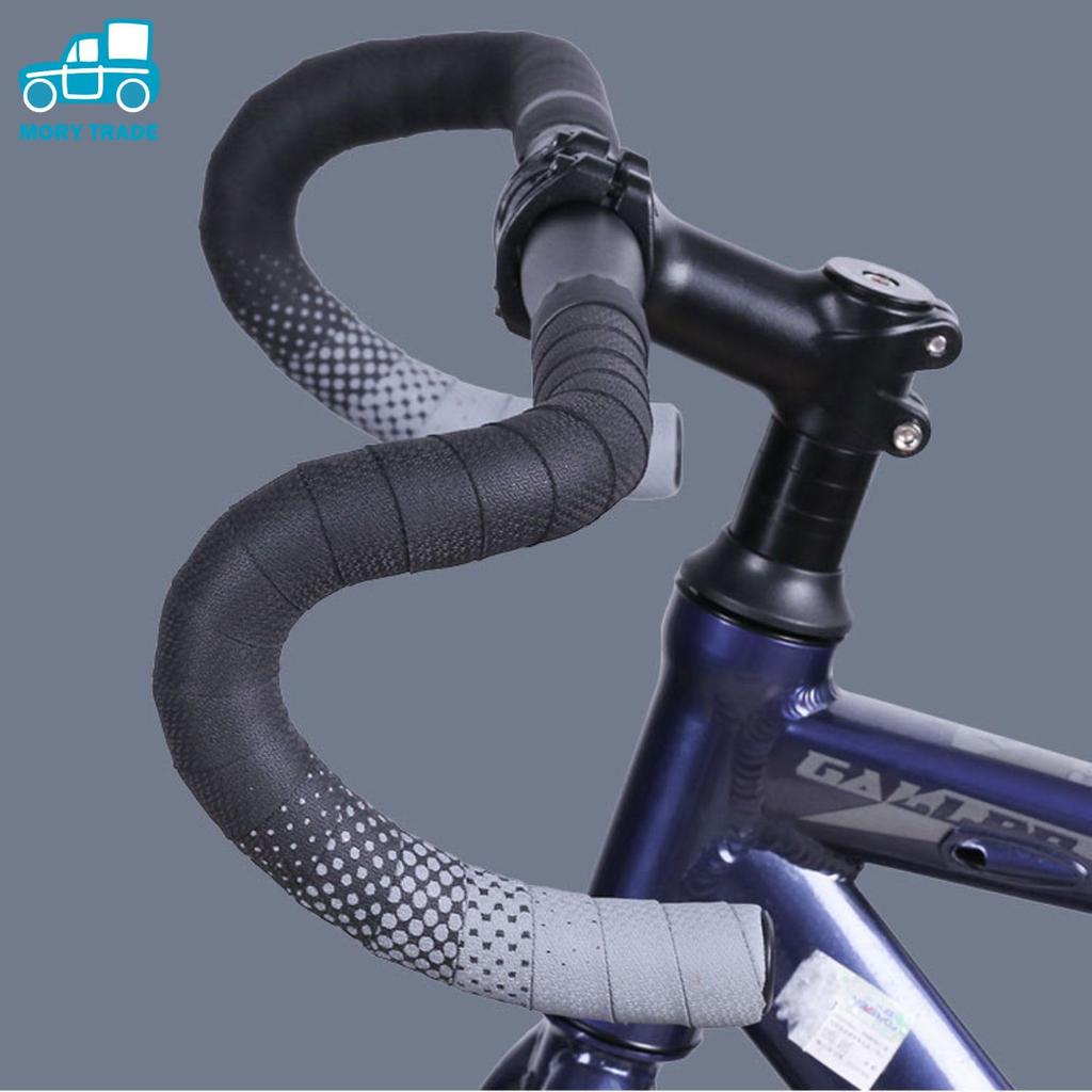 MORYTRADE Bar Tape for Road Drop Shock with Bar Ends Bikes, Cyclocross, Handlebars, Grips, Absorbing, (Gray)