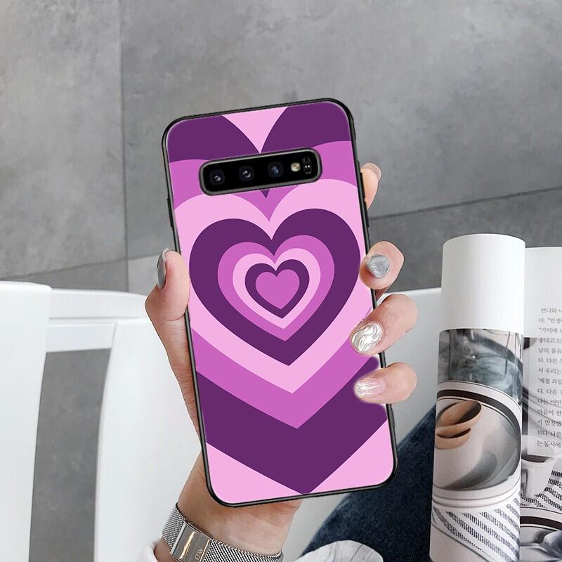 Phone Case for Samsung Galaxy S22 S20 Ultra S20 S22 Plus S21 S10 S9 S8 Plus S10E S20 FE Brown Heart Circle Phone Capa