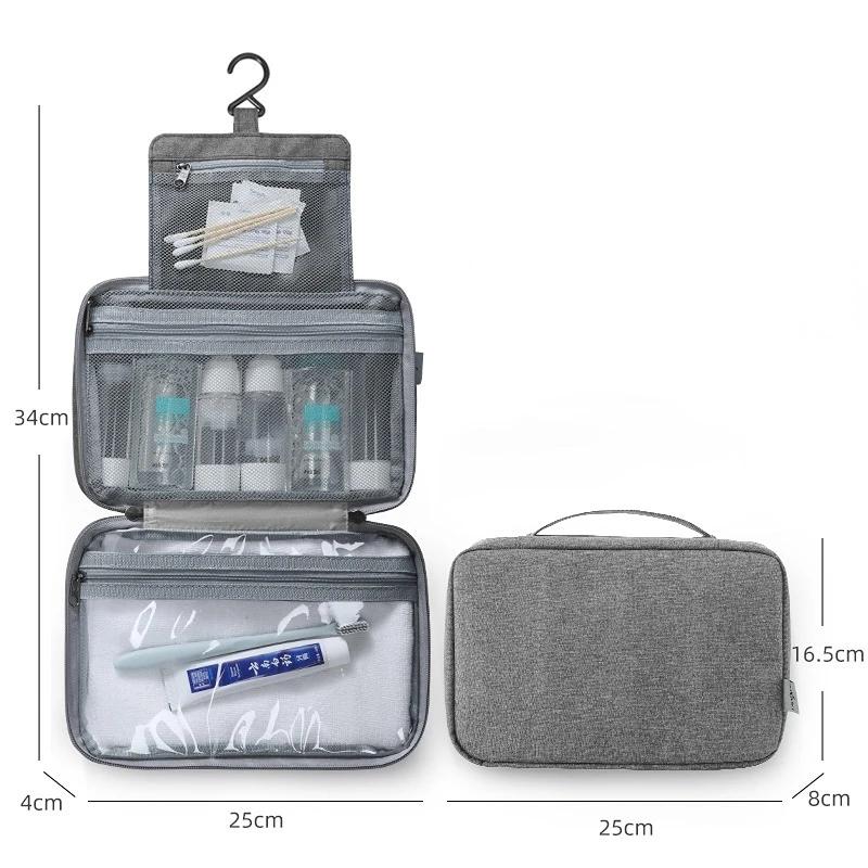 Trousse de toilette de voyage pliable et étanche, séparation sèche et humide, sac de rangement pour cosmétiques, sac à cosmétiques de grande capacité