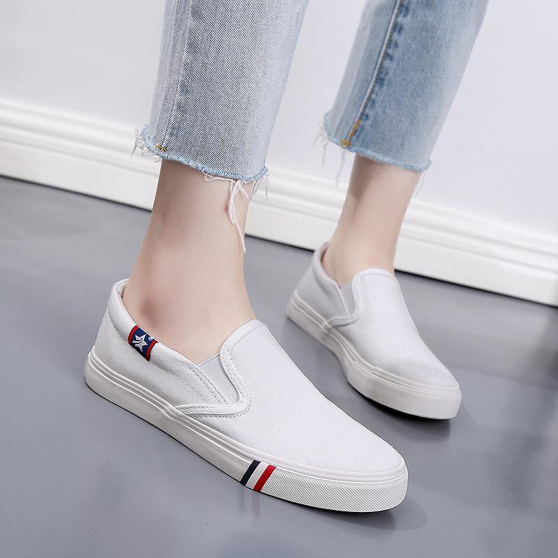 Yuanbu Letnie płócienne wsuwane buty niskie, oddychające buty dla par, całe czarne, płaska podeszwa, rozmiar 5544