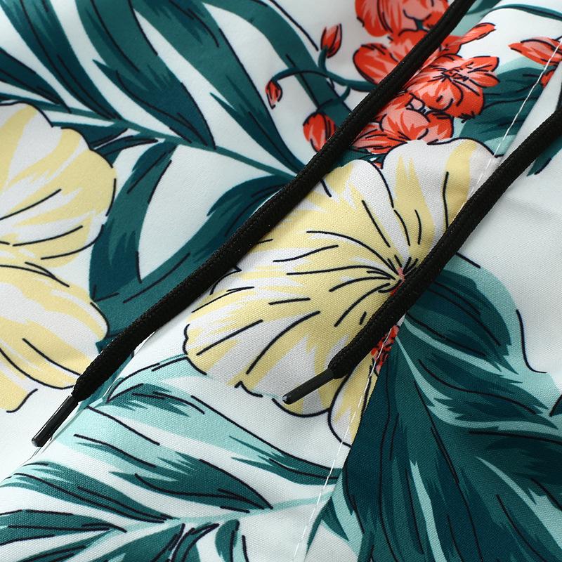 Versatile Men's Quick-Dry Shorts & Floral Shirt Set - Retro Hainan Island National Trend