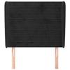 VidaXL Tête de lit avec oreilles Noir 103x23x118-128 cm Velours3118140