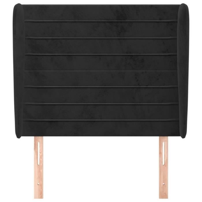 VidaXL Tête de lit avec oreilles Noir 103x23x118-128 cm Velours3118140
