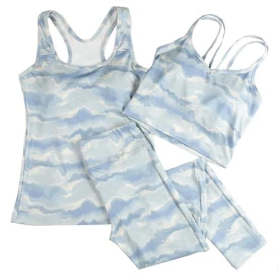 Atsugi Clear Beauty Active Yoga Gradient 49276PS Leggings, Pattern, Women's, Gray,