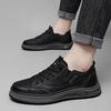 Men's Breathable Flat Shoes with Lace Oxford Comfortable Outdoor Running High-quality Leather Casual Fashion Luxury Brand