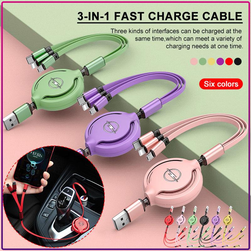 Car Mounted Telescopic Three In One Mobile Phone Charger For Opel Astra H G Corsa Insignia Astra Antara Meriva Zafira Interior