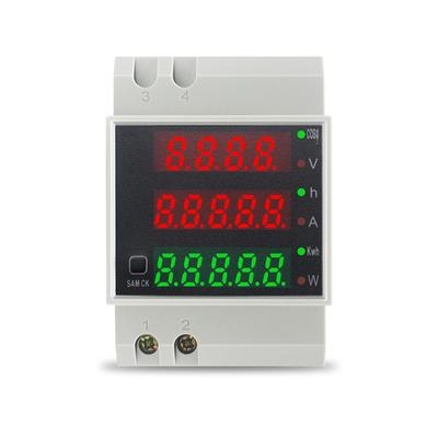 Watomierz na szynę Din AC 80-300V 0-100.0A Amperomierz Woltomierz Volt Amp Czynny współczynnik mocy Czas Energia Napięcie Prąd Montior