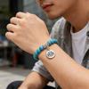 Stylish Adjustable Elastic Buddhas Bead Bracelet with Lotuses Charm Stretch Wristchain Accessories For Women Men