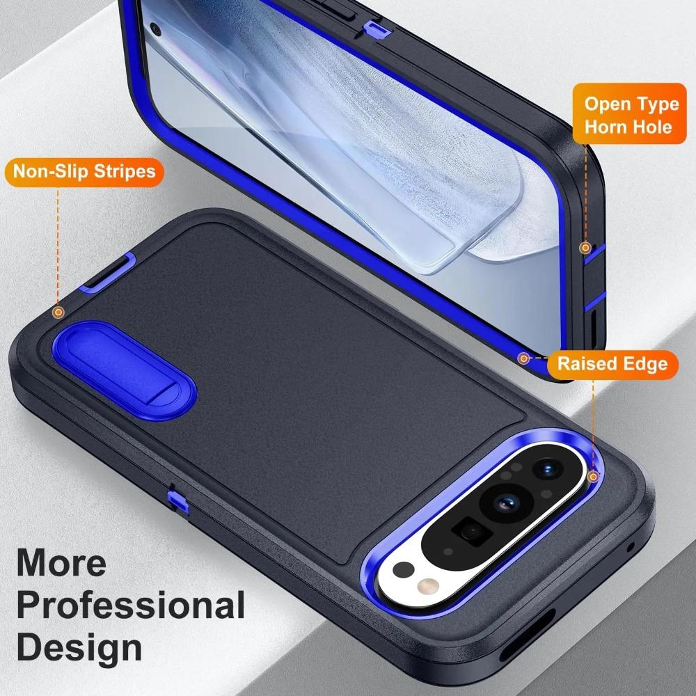 Rugged Dual Layer Invisible Kickstand Armor Phone Case For Google Pixel 10 9 Pro XL 8 7 A Enhanced Anti-Drop Protect Hard Cover