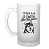 Chope À Bière - PLANETEE - J'peux Pas Je Préfère Mon Malamute - Givrée - 470 Ml - Verre Trempé