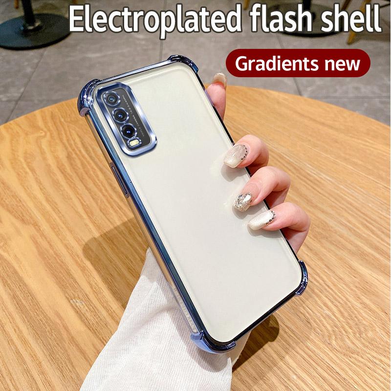 For Vivo Y20 Case Vivo Y30g Y11S Y12S Y20A Y20G Y20i Y20S Phone Case Shiny Glitter Plating Silicone Camera Lens Soft Back Cover