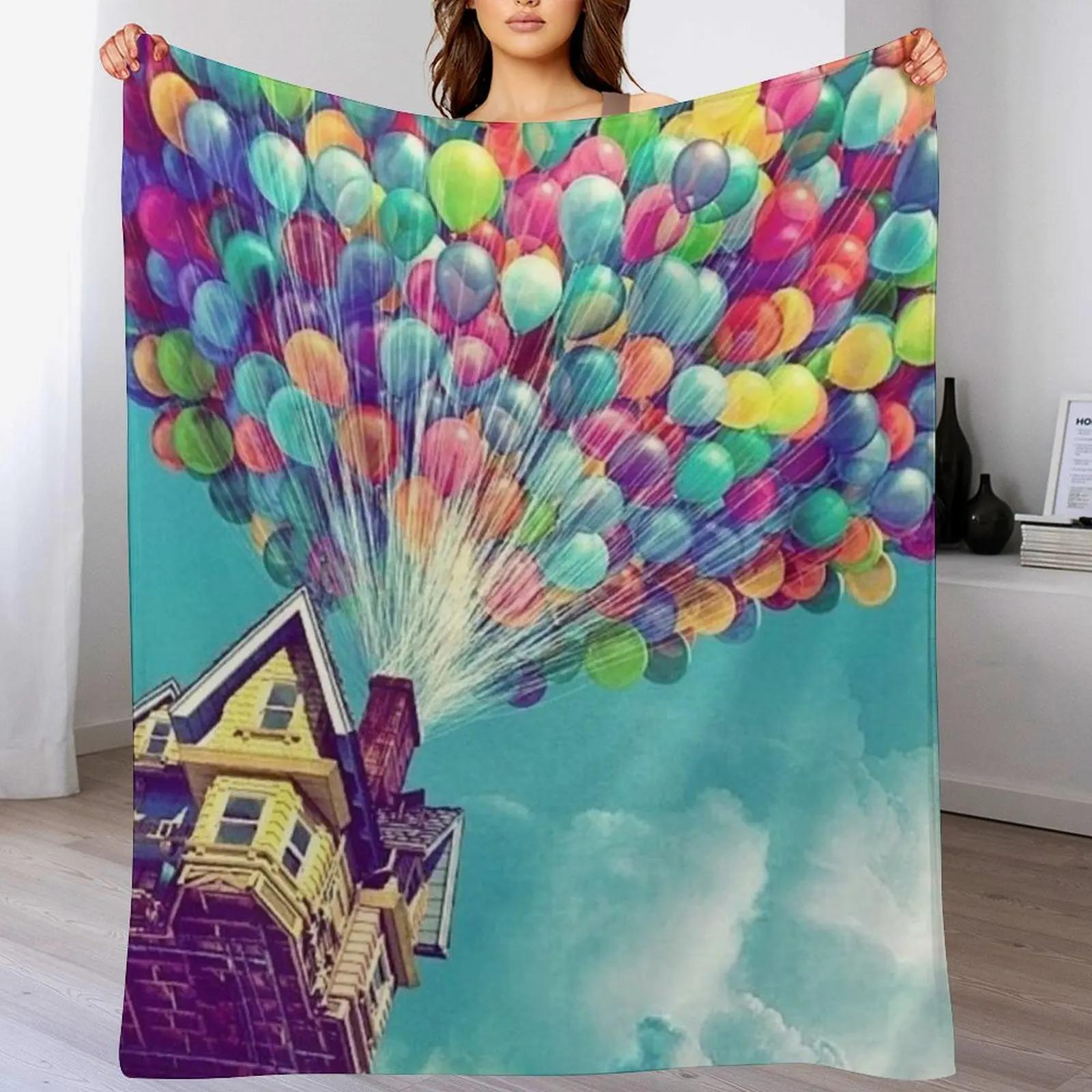 

House in the air Throw Blanket Anti Shedding Soft Fuzzy Blanket for Home 102x76cm(40x30in)
