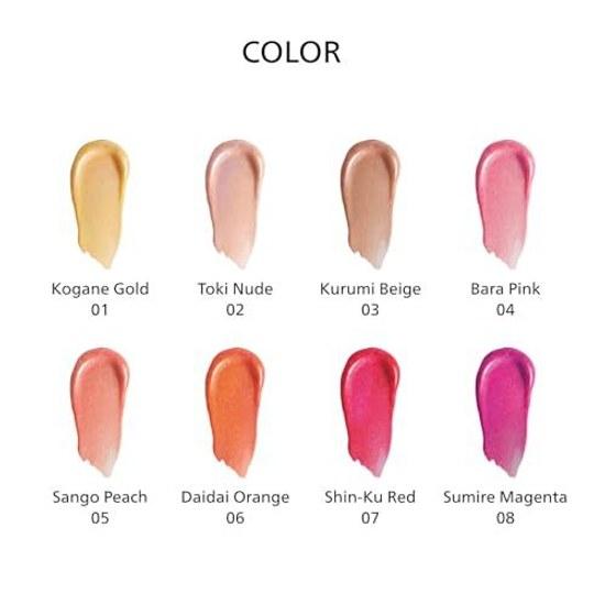 SHISEIDO Gloss Gel com Brilho para Maquiagem 06 Laranja Daidai 7,7g Batom Tipo Tubo para Lábios Brilho Hidratação