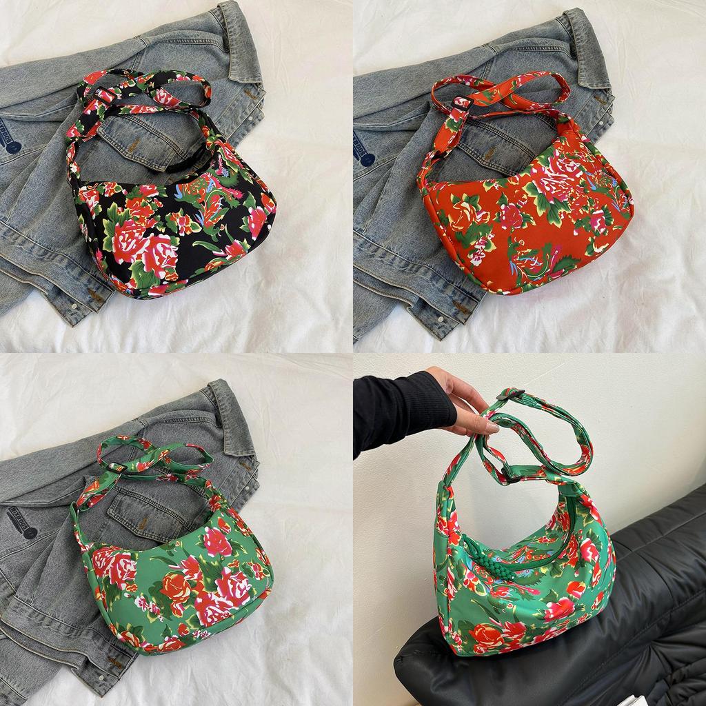 Large Capacity Nylon Vintage Shoulder Crossbody Bag For Women Street Fashion Trendy Tote Bag