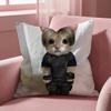 Leon K-Kennedy Cat Cushion Cover Multi-Scene Pillow Cover for Home & Car - Reversible, Soft & Durable for Daily Use