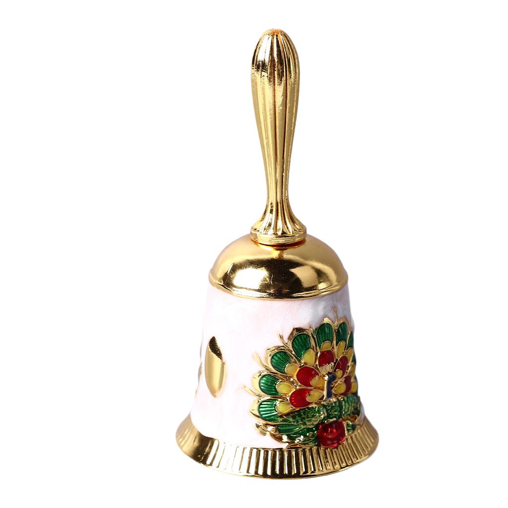 Hand Bell Vintage Brass Antique Exquisite Carved Pattern Hand Call Bell HandBell for Dinner Wedding