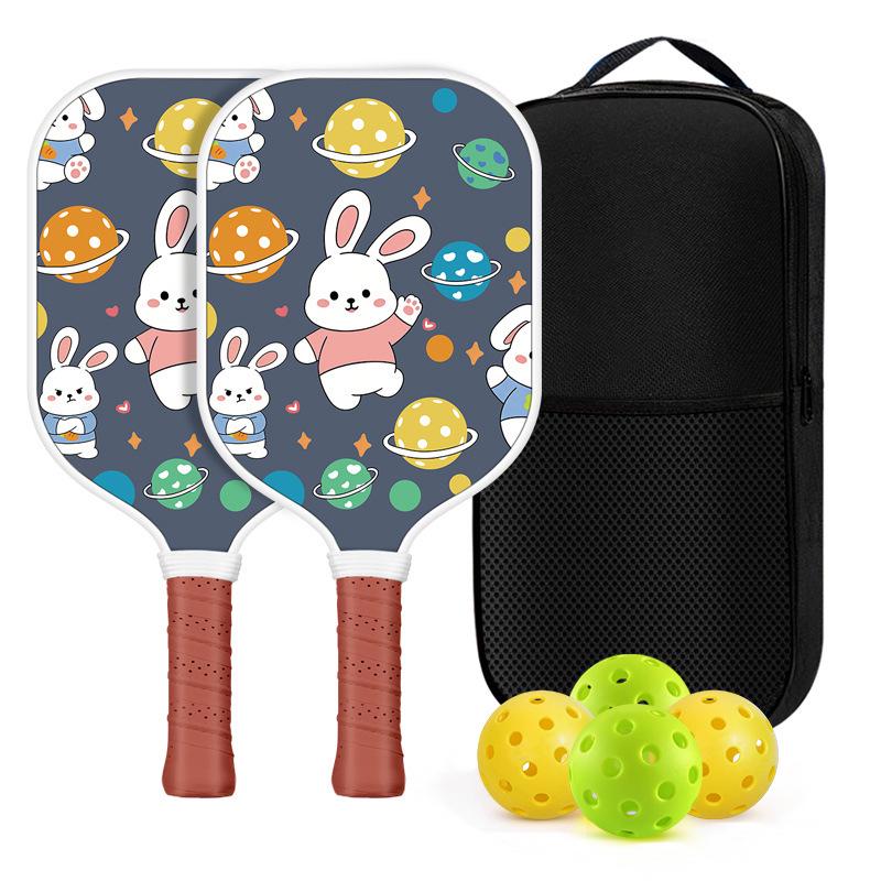 Children's Cartoon Fiberglass Pickleball Paddle Set