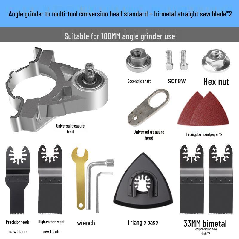 Multifunctional Electric Edge Trimmer & Angle Grinder Adapter: Converts to Cutting Machine, Electric Shovel, and Woodworking Tool Set.