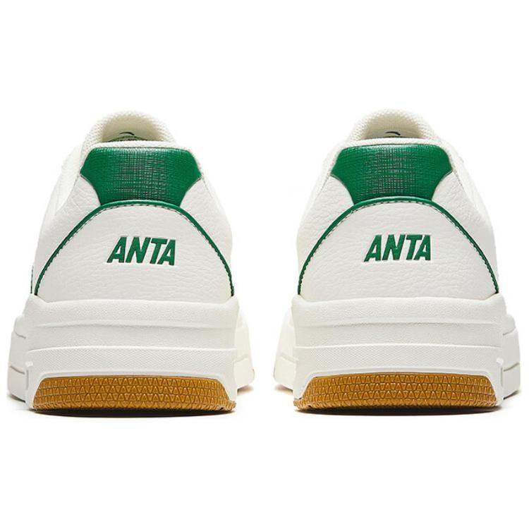 Anta 982GZ Slip Resistant Low top Skateboard Shoes Men's White Green 112438010-1