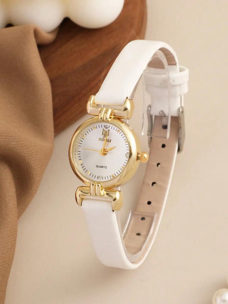 Quarzuhr Damen PU Leder Dünnes Armband Armbanduhr Damenuhren Einfarbig Mode Damengeschenk Uhr Relojes Para Mujer