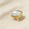 Wind special-shaped pearl Baroque imitation pearl inlaid ring, exquisite open jewelry.