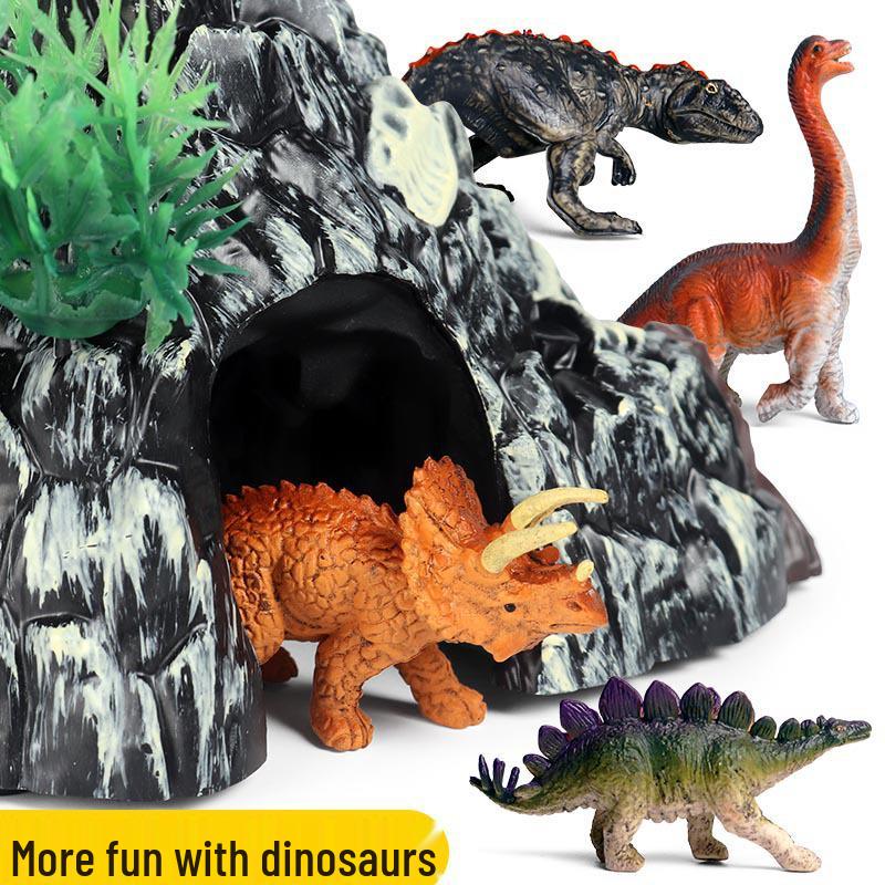 Volcano Eruption Simulation Toy with Sound, Light, and Dinosaur Ornaments - Cognitive Gift for Boys