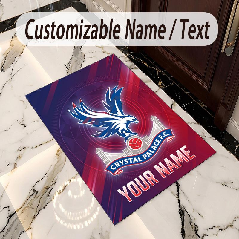 Crystal Velvet Rug Crystal Palace Print Custom Name Text Floor Mat Home Decor