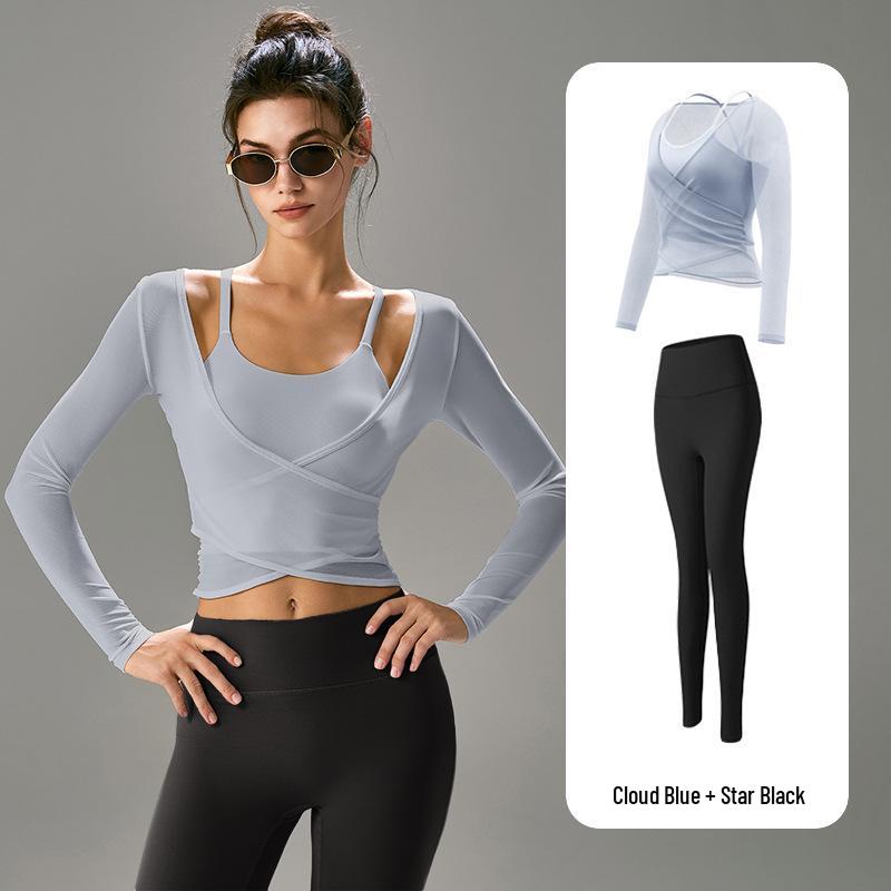 Women's Spring 2026 Yoga & Fitness Two-Piece Set - Cover-Up Training Gear