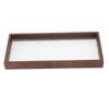 Rectangle Tea Serving Tray Walnut Glass Robust Wooden Glass Tea Tray for Cake Bread Breakfast Snack