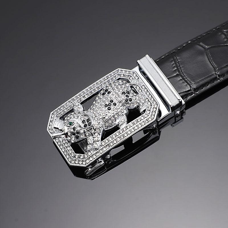 

Мужской ремень из натуральной кожи с автоматической пряжкой, первый слой, коровья кожа, двенадцать зодиакальных пуговиц, крокодиловый узор, ремень для мужчин 130cm