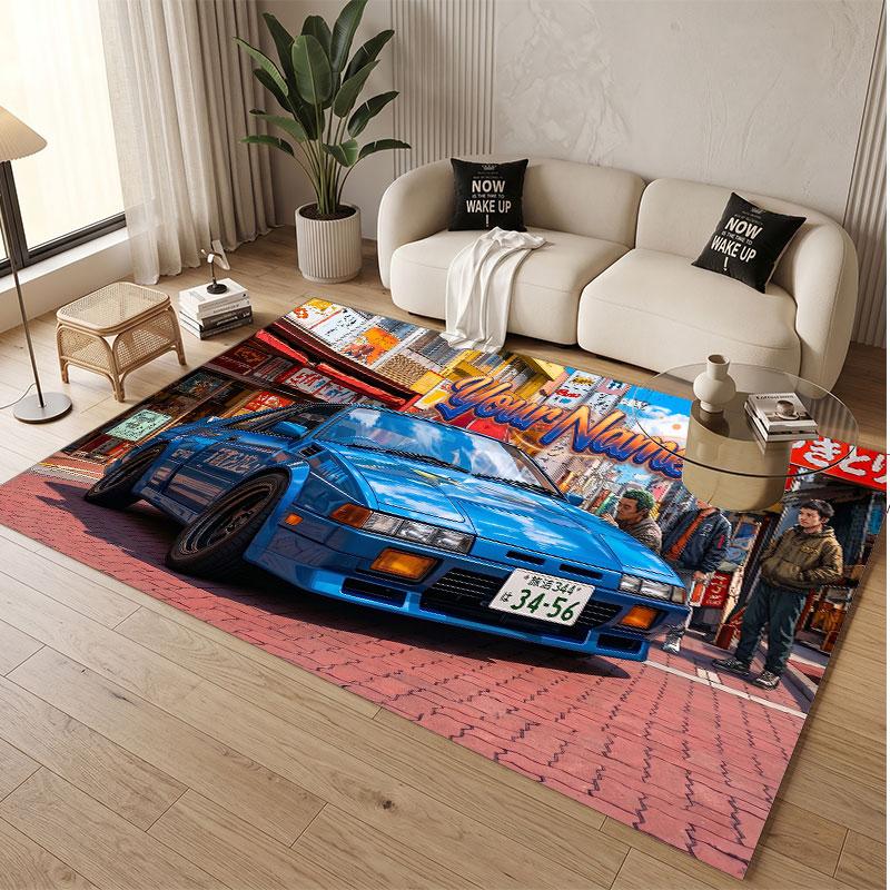 Tree of Life Theme Soft Crystal Velvet Rug Custom Name & Text Print Non Slip Floor Rug for Bedroom Living Room