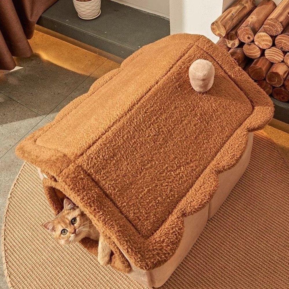 Washable Cat House Foldable Puppy Kennel Pet Bed Pet House  Winter